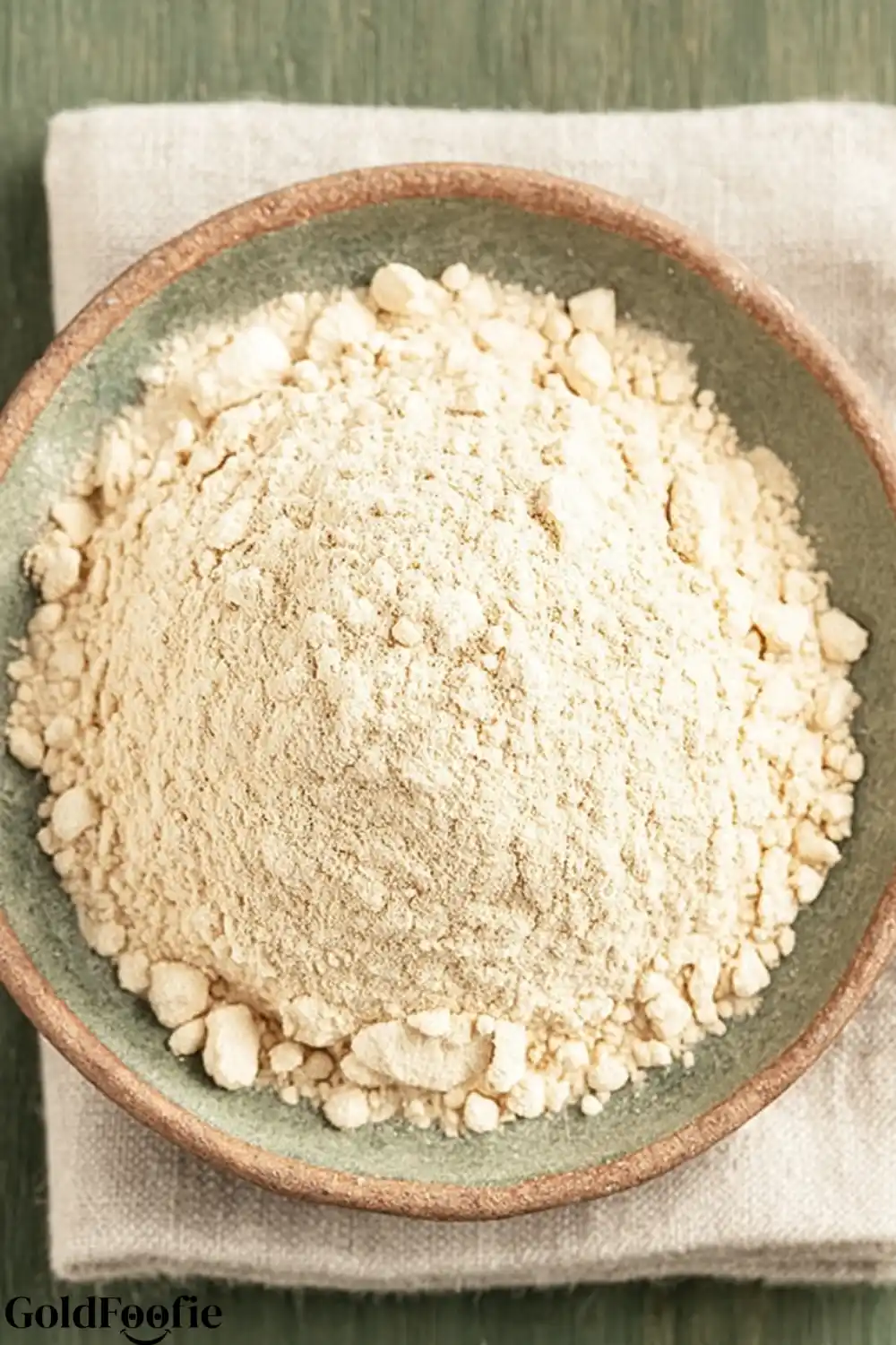 Almond Flour for Low-Carb Tortilla Base Bowl of finely ground almond flour used for tortillas