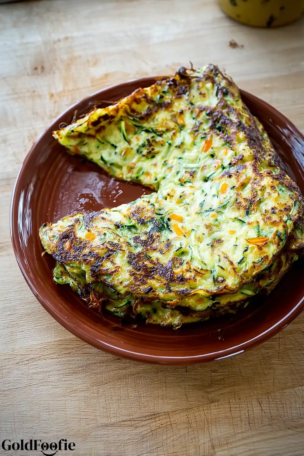 Baked Zucchini Tortillas Ready to Eat Triangular zucchini tortillas served