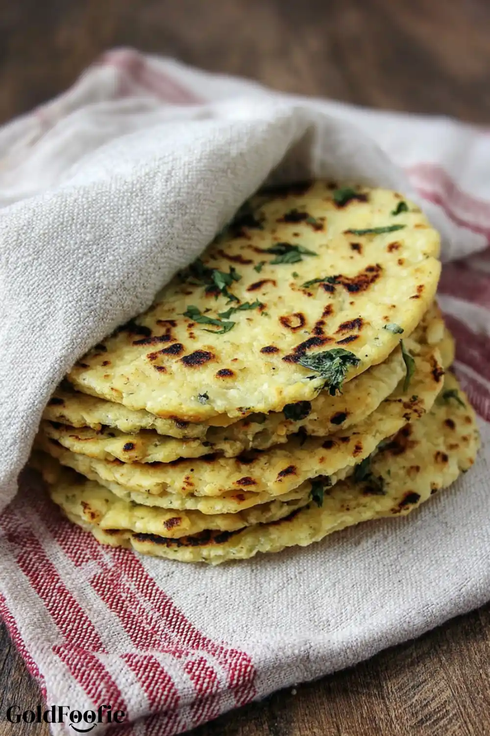 Cauliflower Tortillas Cauliflower tortillas wrapped in a towel