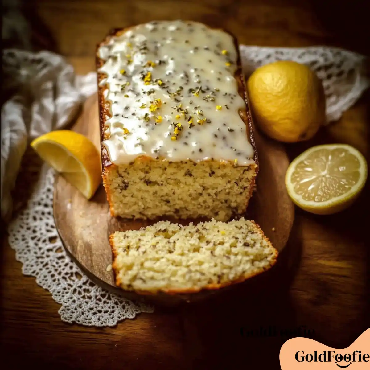 Finished Lemon Chia cake with Glaze Finished Lemon Chia cake with Glaze