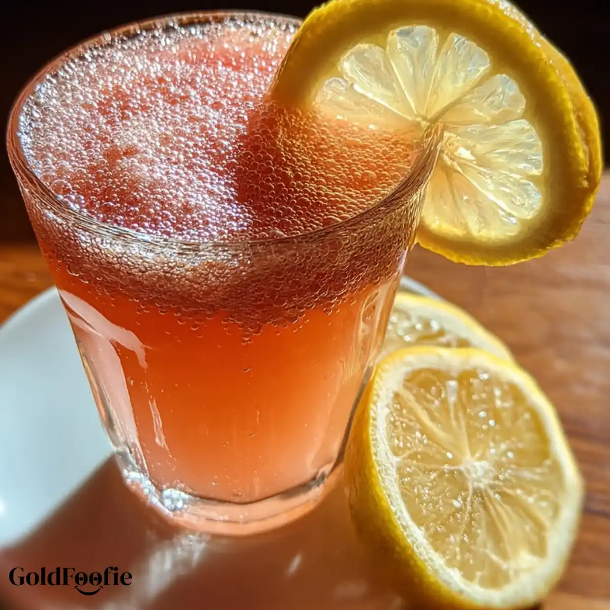 Foamy Pink Salt and Lemon Morning Shot Foamy Pink Salt and Lemon Morning Shot