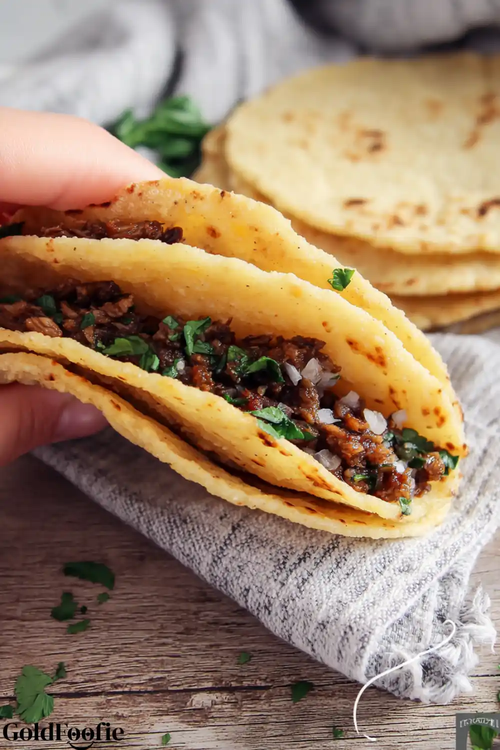 Corn Tortillas Low Carb Made Simple 6 Close-up of keto corn tortillas with ground beef and herbs