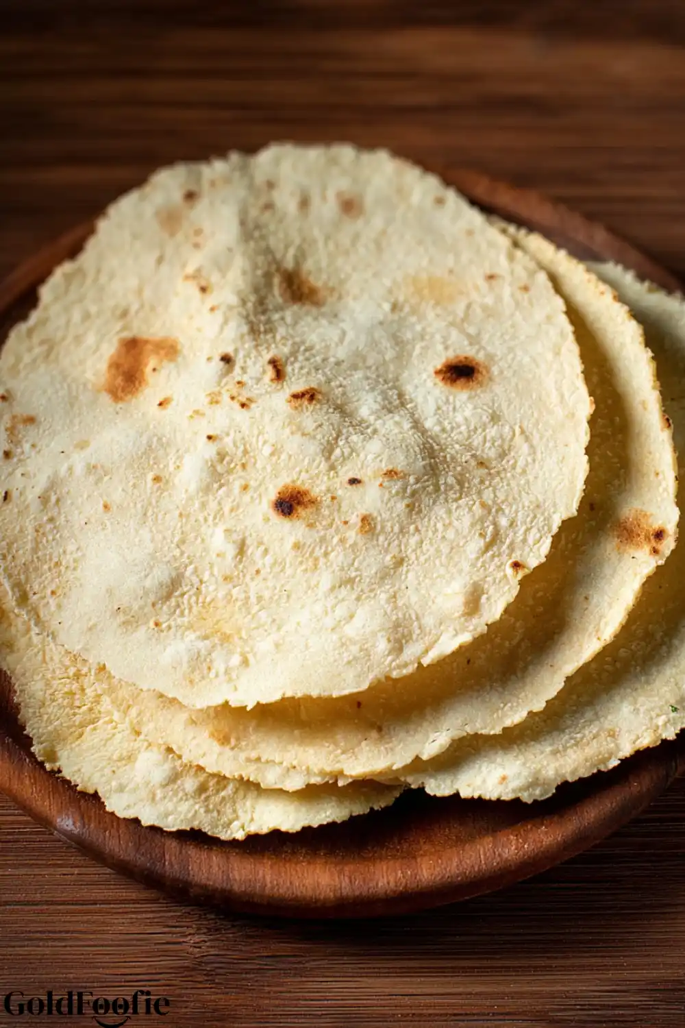 Golden Low Carb Corn Tortillas Plate of freshly made low carb corn tortillas