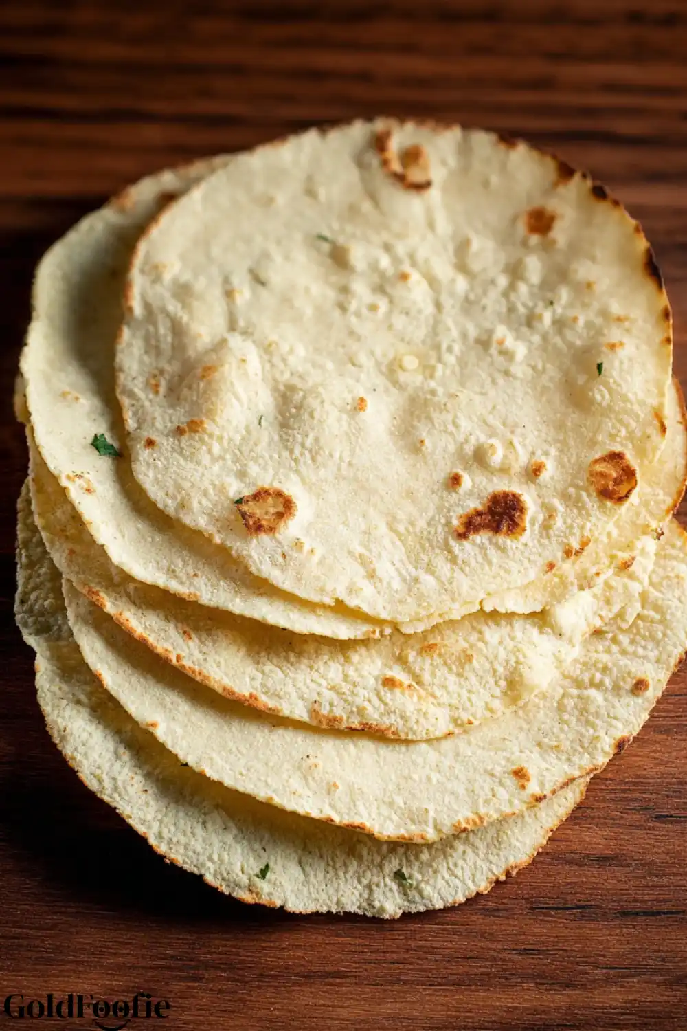 Low Carb Corn Tortillas for Keto Taco Nights 6 Stack of keto-friendly almond flour corn tortillas