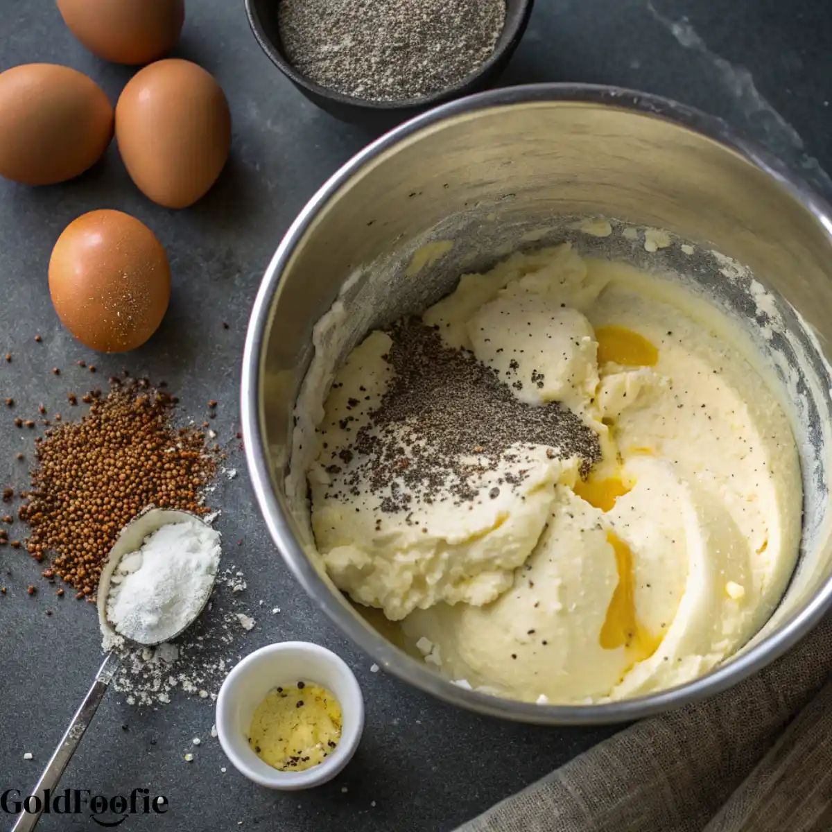 Preparing Lemon Chia Cake Batter Preparing Lemon Chia Cake Batter