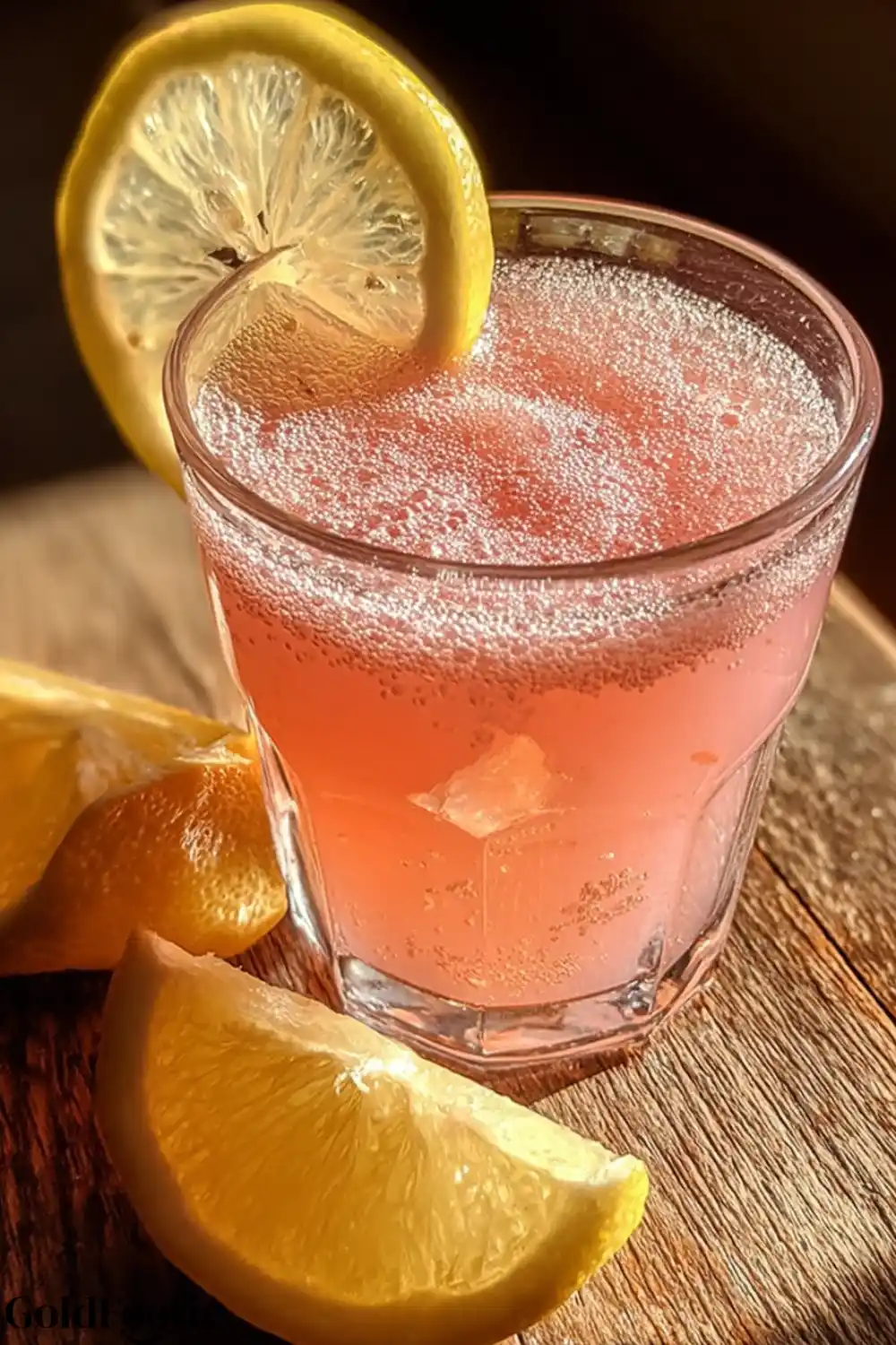 Pink Salt Weight Loss 6 Pink salt detox drink with lemon slice on glass