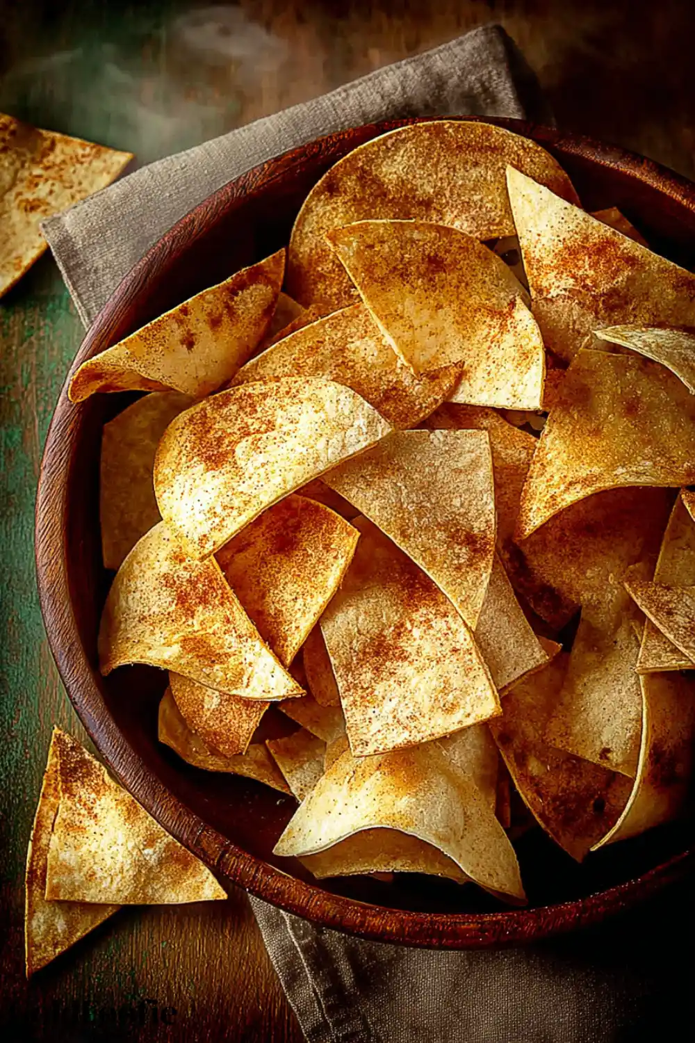 Spiced Baked Tortilla Chips Baked Tortilla Chips No Oil with chili seasoning