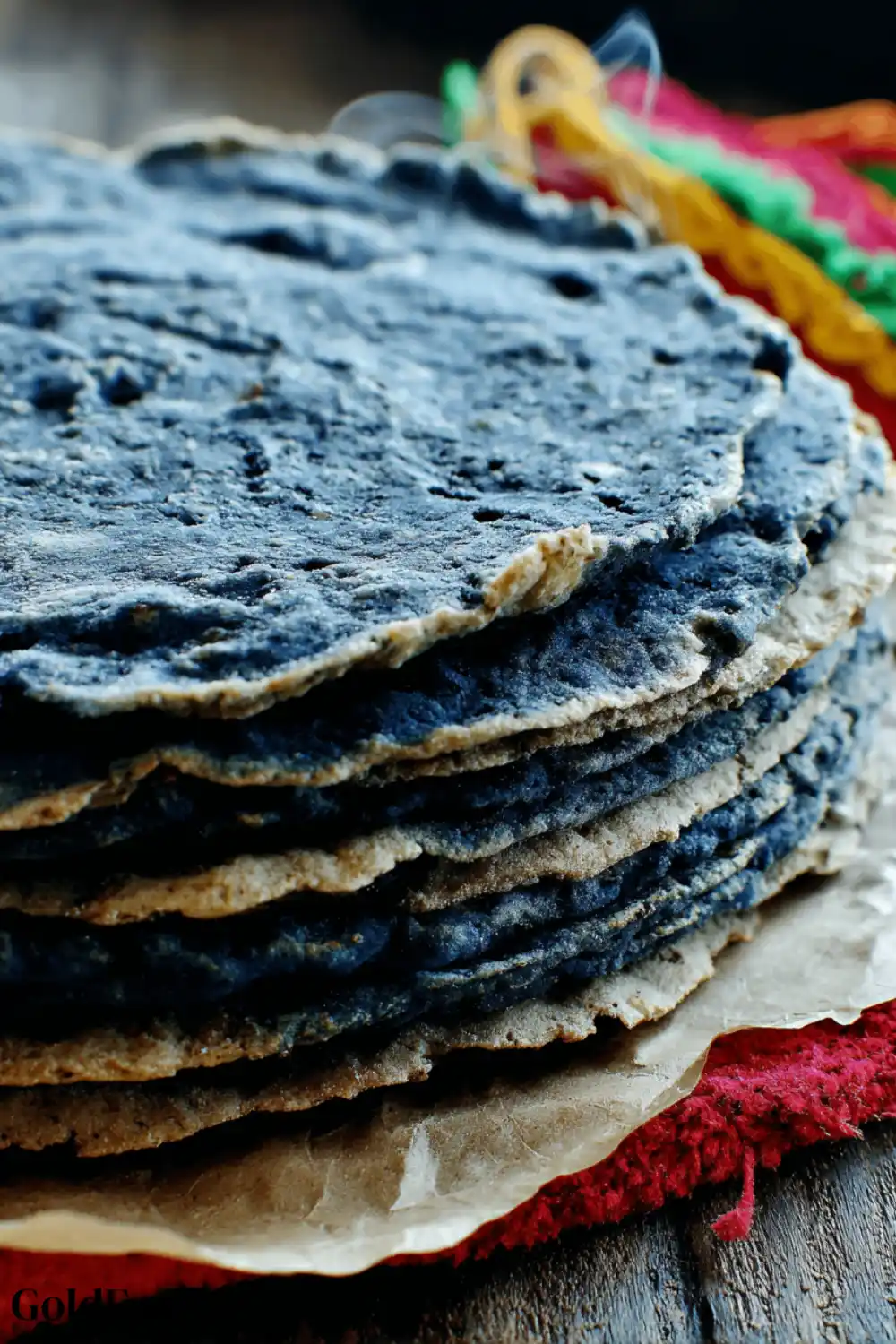 1-Ingredient Black Bean Tortillas Recipe 6 Close-up of steaming hot black bean tortillas stacked