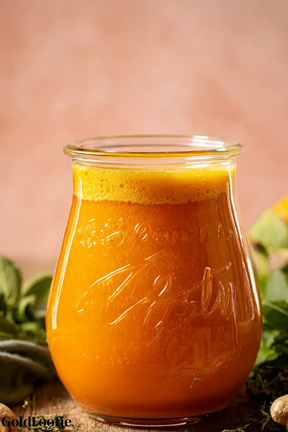 The Classic Morning Detox Elixir Jar of bright orange detox elixir - Pink Salt Diet Recipes