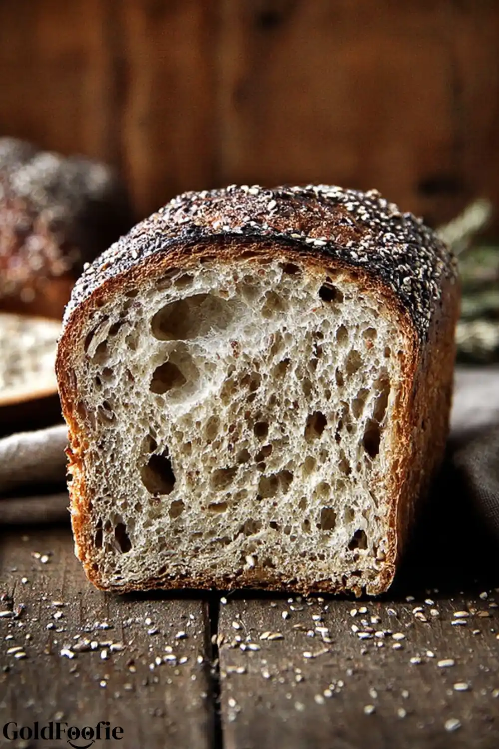 Freshly Baked Sprouted Loaf Golden loaf of sprouted grain bread fresh from oven