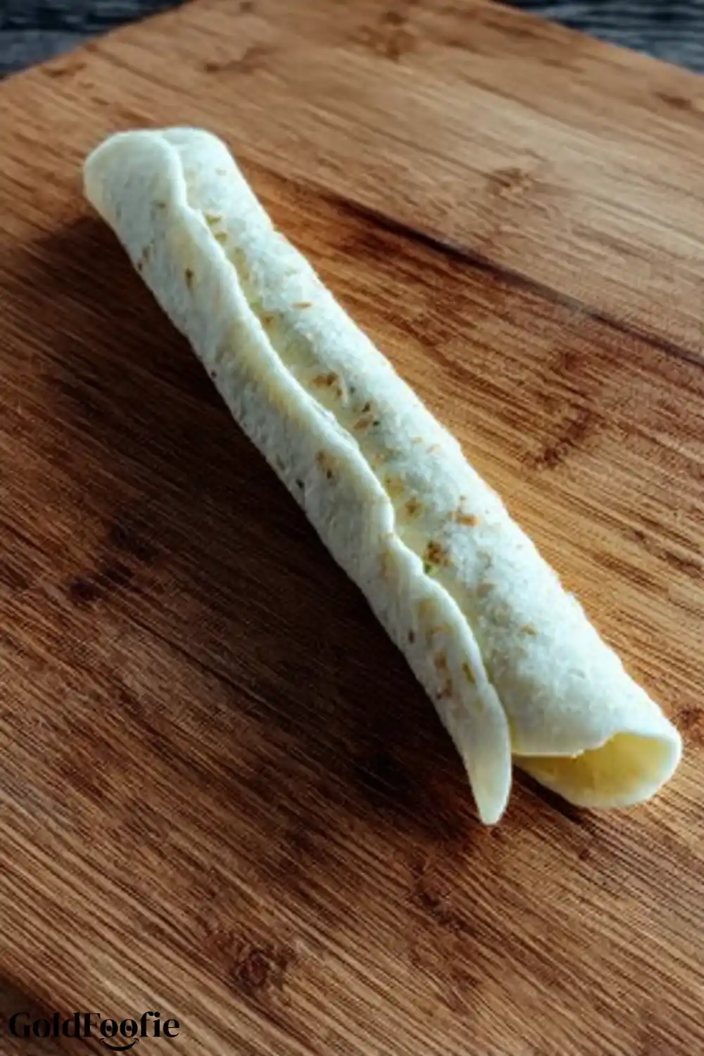 Roll Your Tortilla Before Slicing Rolled low carb tortilla ready for slicing
