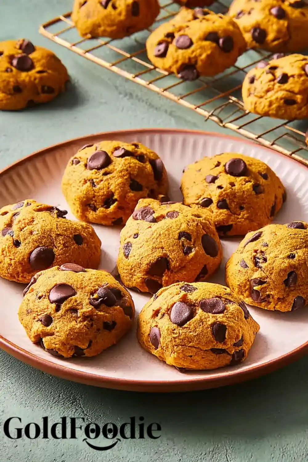 Baked Pumpkin Cookies with Chocolate Chips Baked Pumpkin Chocolate Chip Cookies