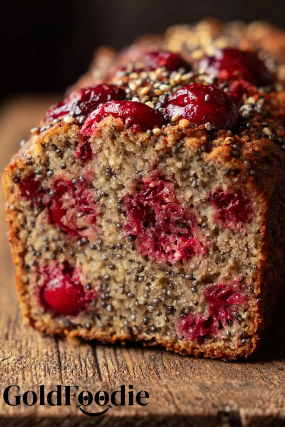 Cherry Chia Cake Interior Inside texture of cherry chia seed cake