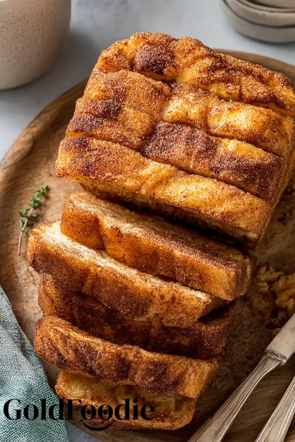 Cinnamon Bread Slices Sliced gluten free cinnamon pull-apart bread