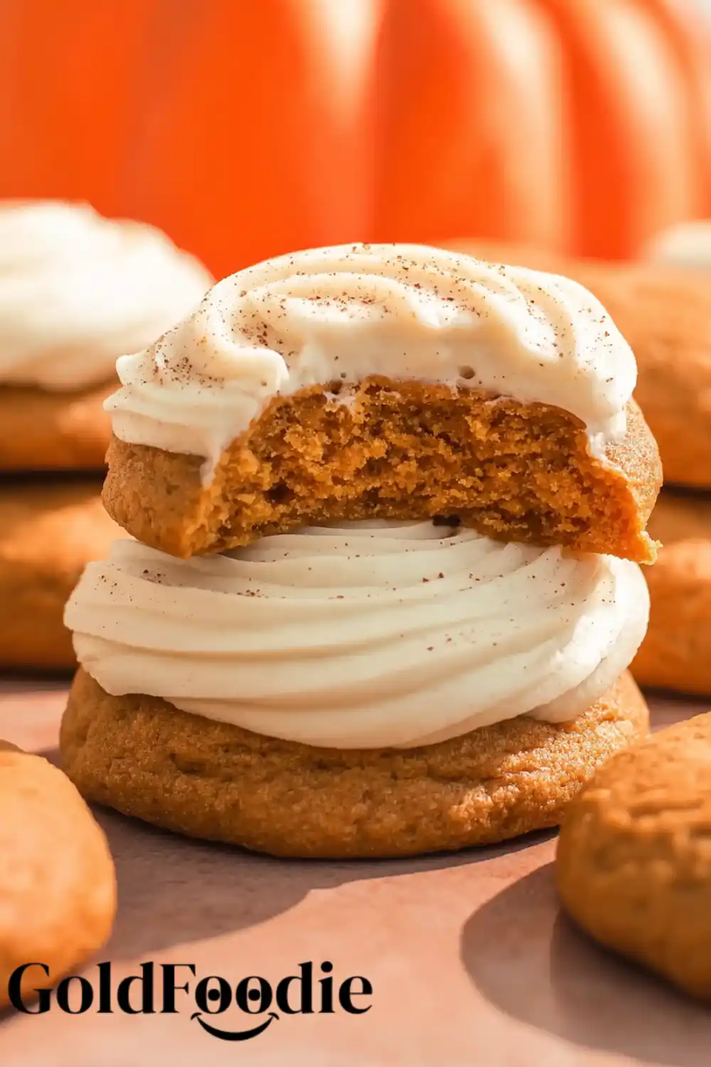 Classic Frosted Pumpkin Cookies Pumpkin Cookies with Cinnamon with cream cheese