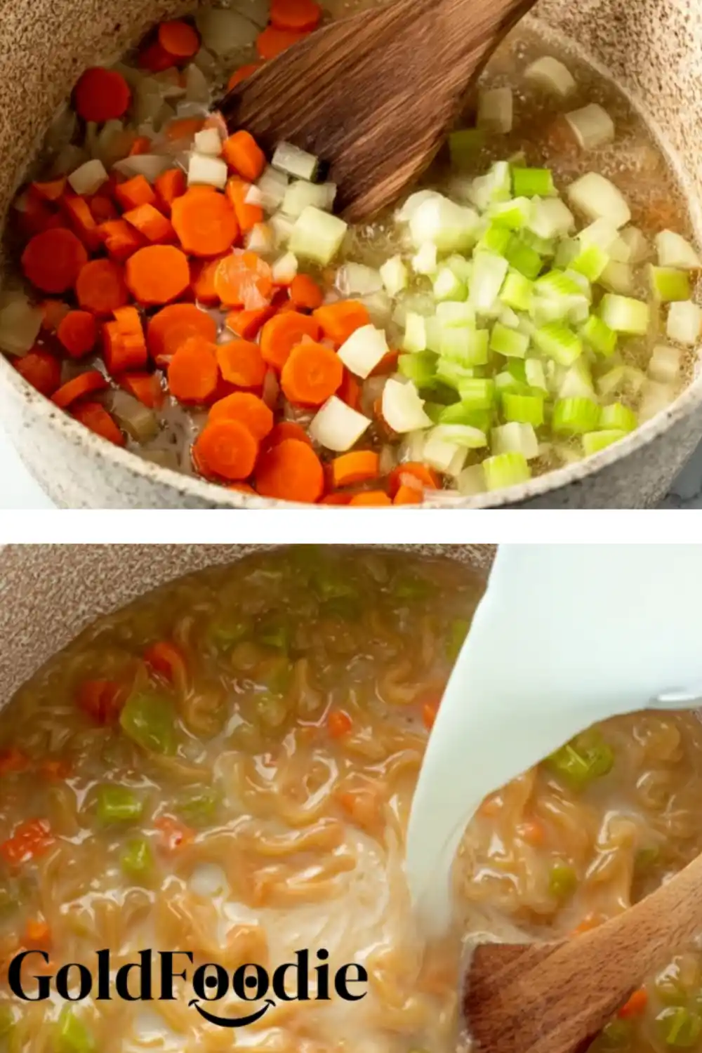 Flavor Base Cream and spices in soup pot