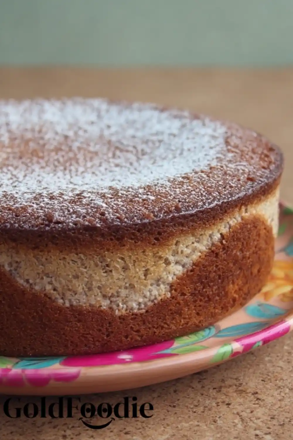 Fluffy Chia Seed Cake Topped with Sugar Chia seed cake with powdered top