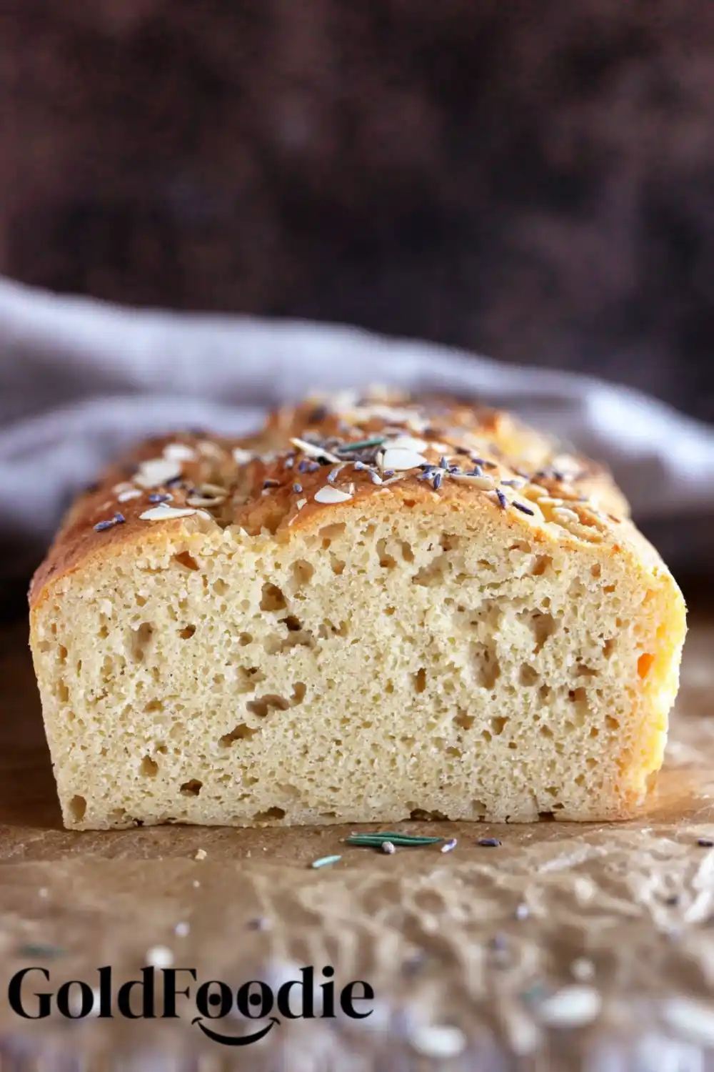 Freshly Baked Almond Loaf Cross-section of freshly baked almond bread