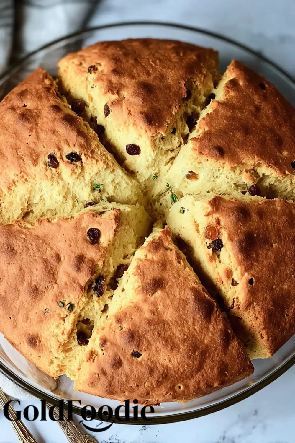 Freshly Baked Irish Soda Bread Fully baked round Irish Soda Bread sliced