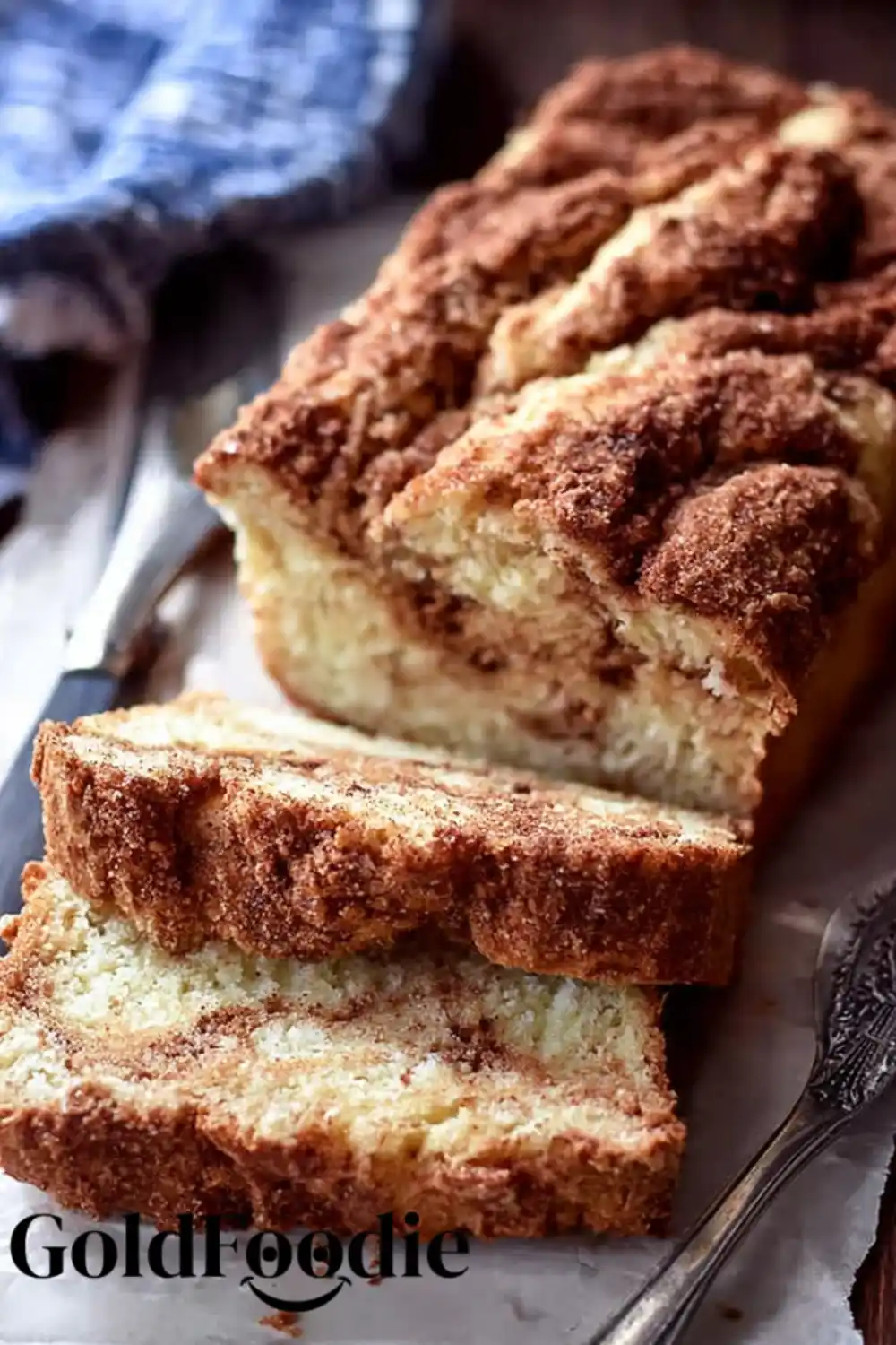 Gluten-Free Vegan Cinnamon Swirl Bread Gluten-free vegan cinnamon swirl bread sliced on board.