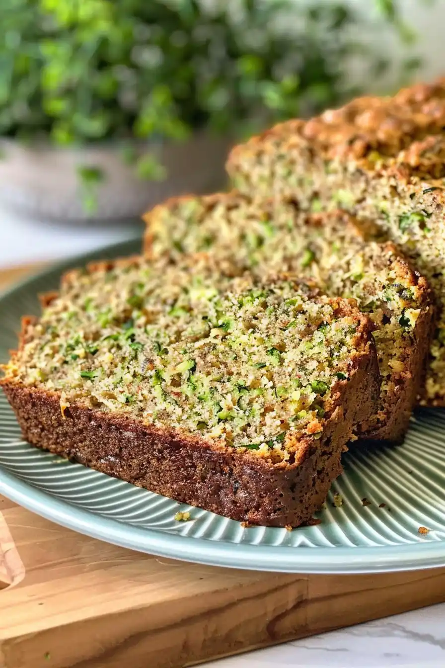 Mom's Zucchini Bread Recipe 5 Zucchini bread with bright, fresh interior