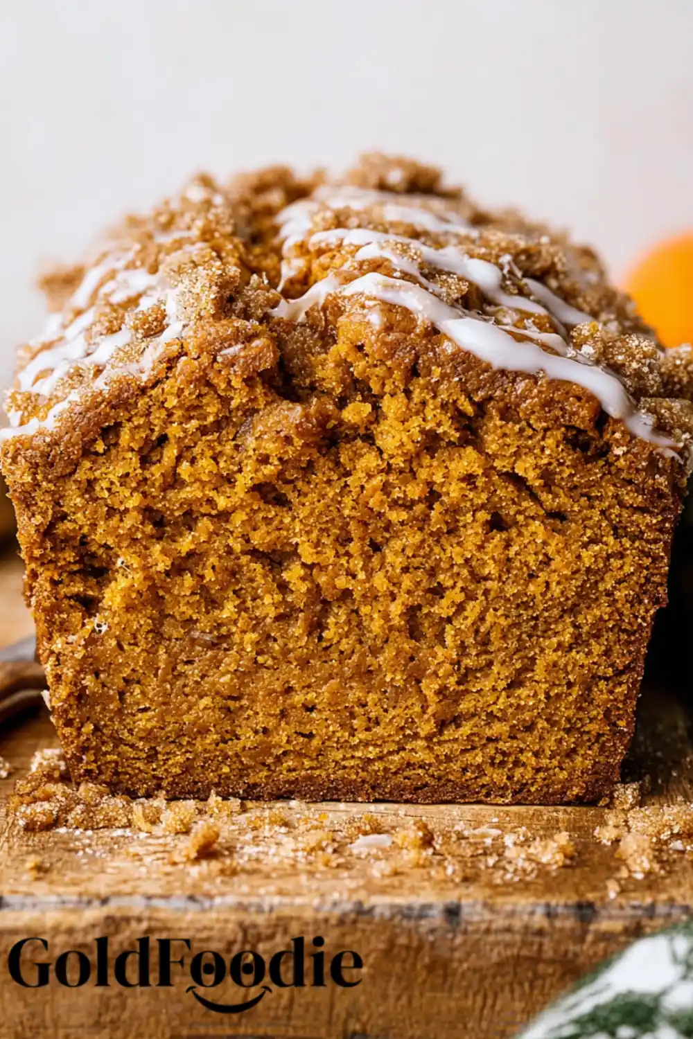 Moist Pumpkin Bread Close-up of pumpkin bread texture.