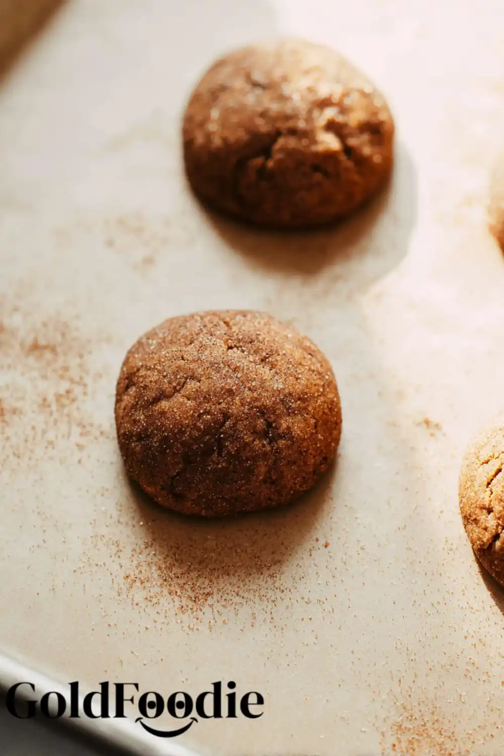 Ready to Bake Cookies Raw pumpkin cookie dough balls coated in cinnamon sugar