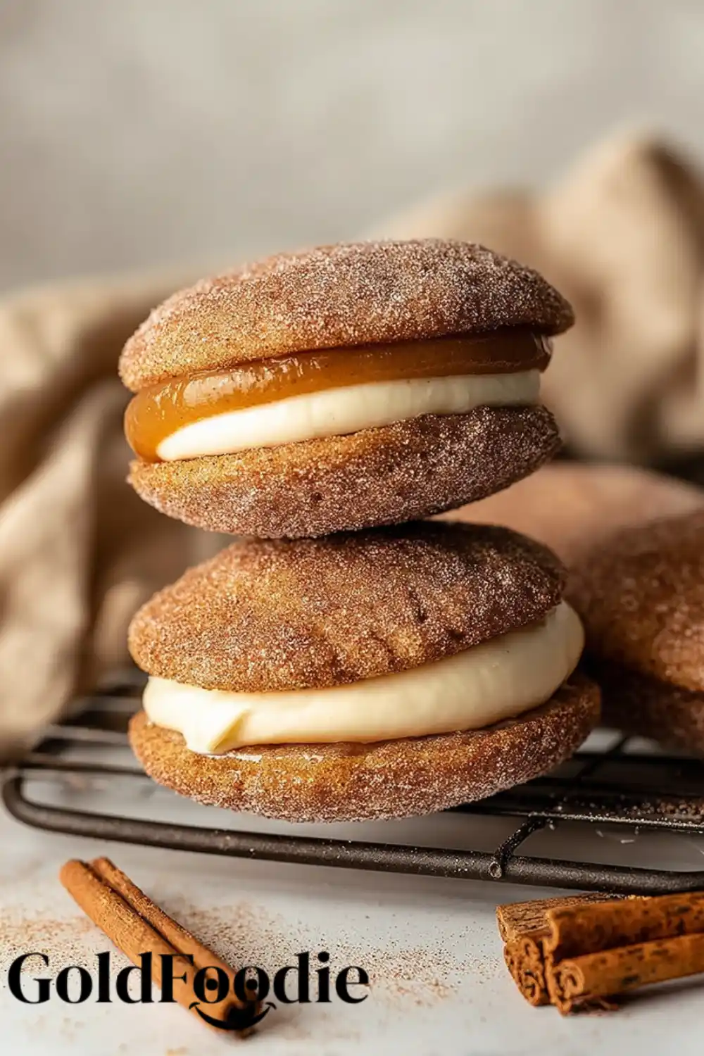 Soft Cookie Cross Section Halved whoopie pie showing soft spiced interior