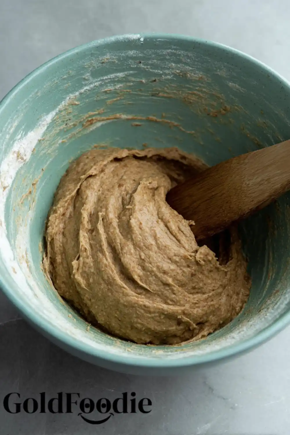 Spiced Batter Mixing bowl filled with spiced whoopie pie batter